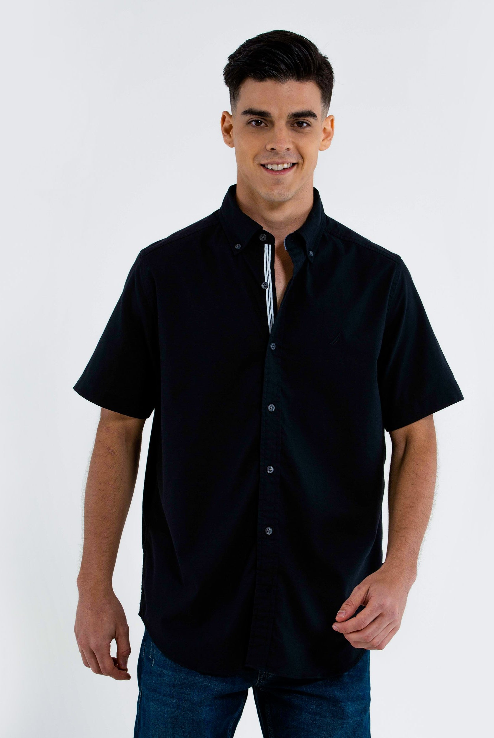 CAMISA MANGA CORTA DE HOMBRE 01100W0TBSML S / NEGRO