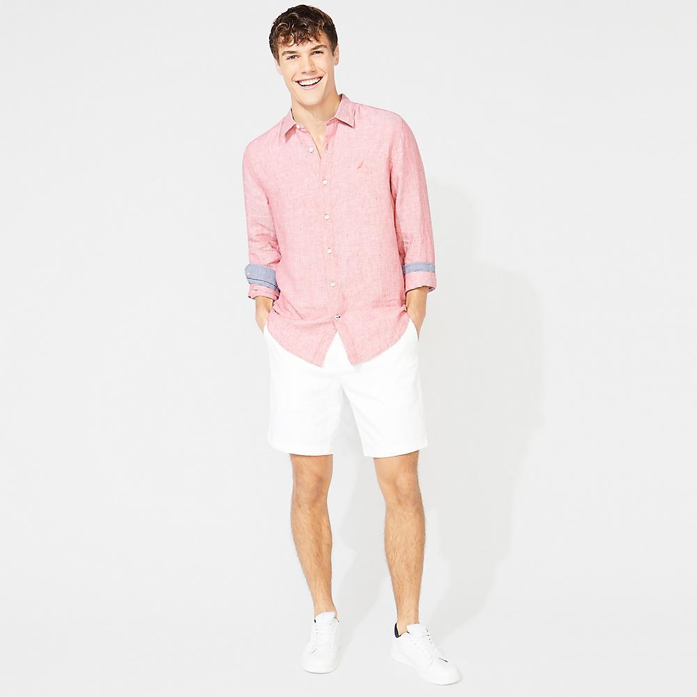 Camisa Larga Con Pantalon Corto Hombre Conjuntos De Lino COOFANDY